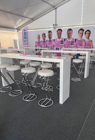 Hochtisch Titan mit Barhocker Z von Trauner Eventmöbel GmbH